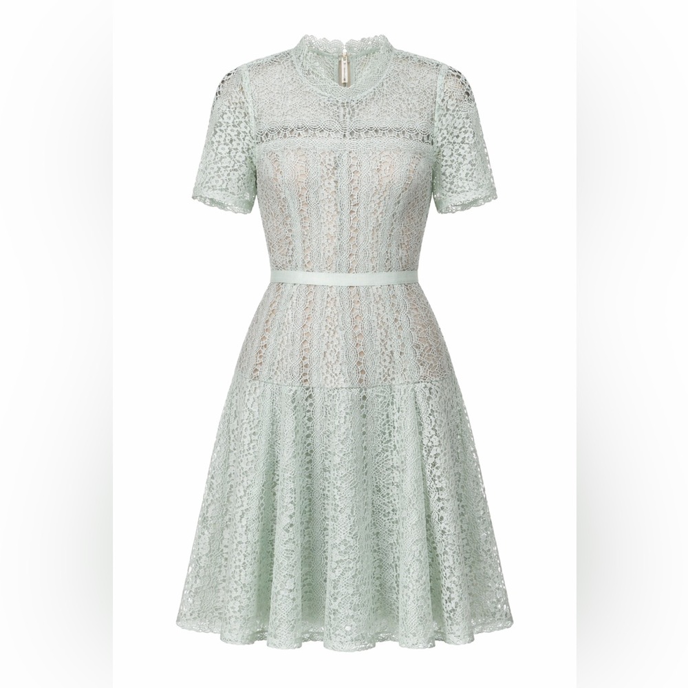 NWT Self-Portrait Lace Dress Light Green US 6 - Designer Dress -Cocktail/Wedding